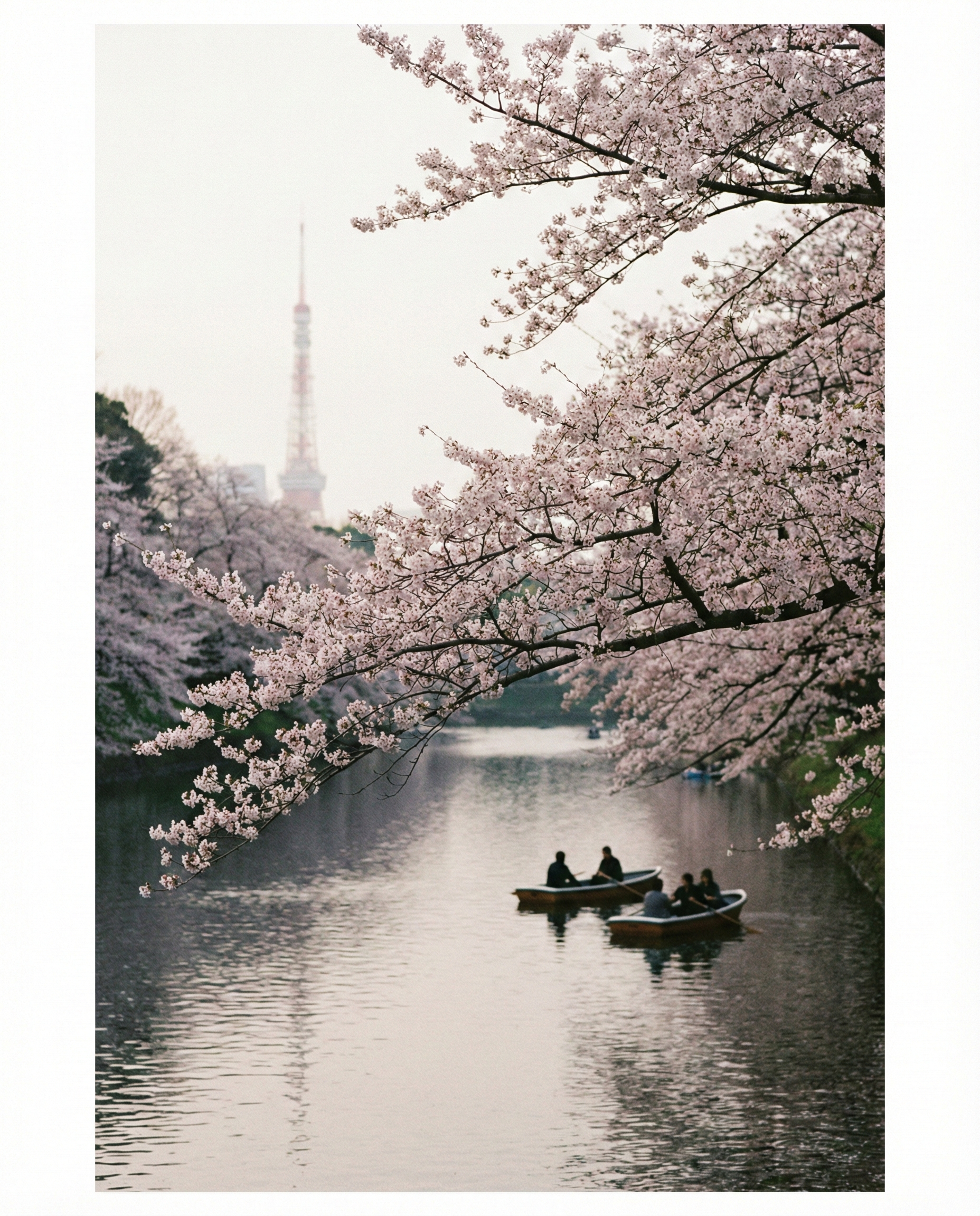 Tokyo Tower and Cherry Blossoms